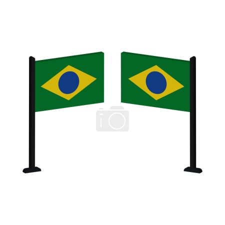 Téléchargez les illustrations : Drapeau brésilien, illustration vectorielle - en licence libre de droit
