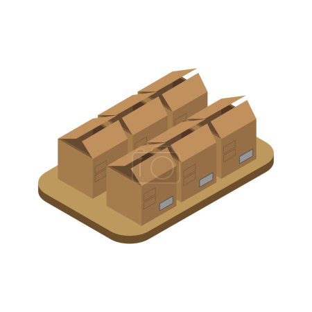 Illustration for Cardboard boxes isolated icon design - Royalty Free Image