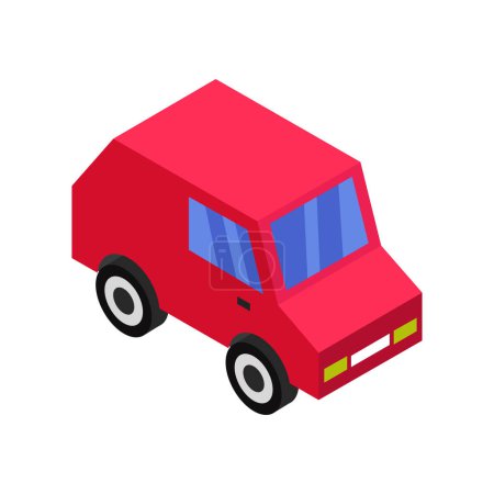 Illustration for Red car isometric vector - Royalty Free Image