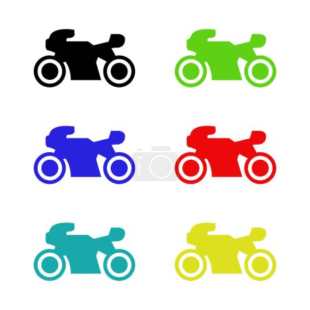 Illustration for Motorcycle icons. vector illustration. - Royalty Free Image