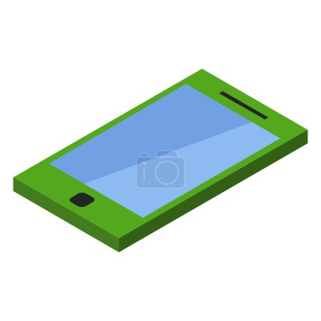 Illustration for Full screen smartphone icon. Isometric of full screen smartphone icon for web design isolated on white background - Royalty Free Image