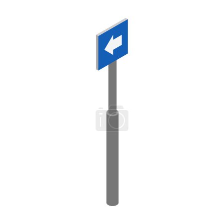 Illustration for Road sign icon, flat style - Royalty Free Image