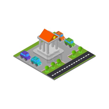 Illustration for Isometric urban road, street and city, vector illustration. - Royalty Free Image