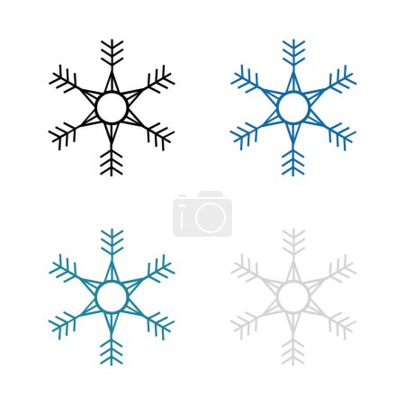 Illustration for Snowflake icons set isolated on white background, vector illustration - Royalty Free Image