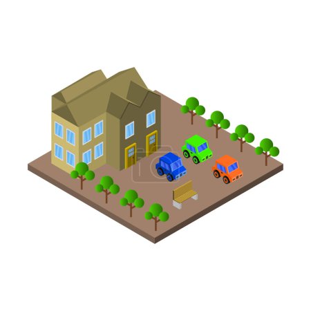 Illustration for Isometric city icon, vector illustration - Royalty Free Image