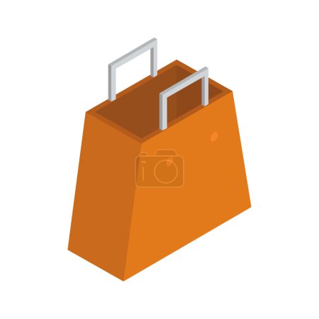 Illustration for Shopping bag with orange icon vector illustration design - Royalty Free Image