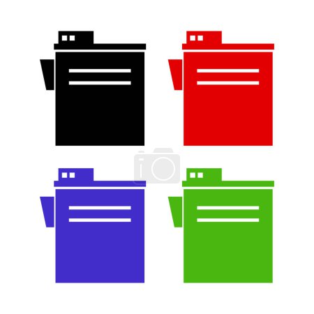 Illustration for Set of photocopier machines thin line icon - Royalty Free Image