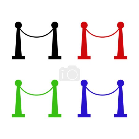 Illustration for Line rope cinema fence, event icons, vector - Royalty Free Image
