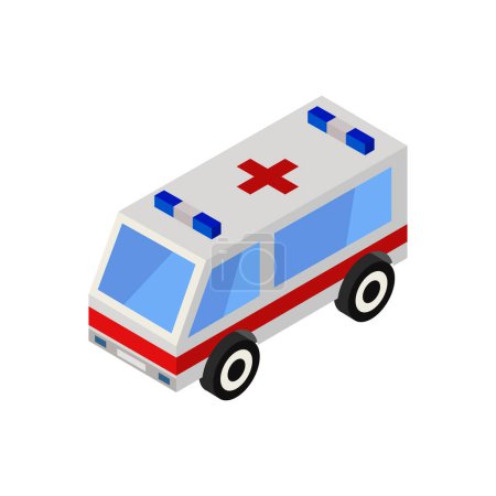 Ilustración de Icono de ambulancia. Ilustración isométrica del icono del vector de ambulancia para la web - Imagen libre de derechos