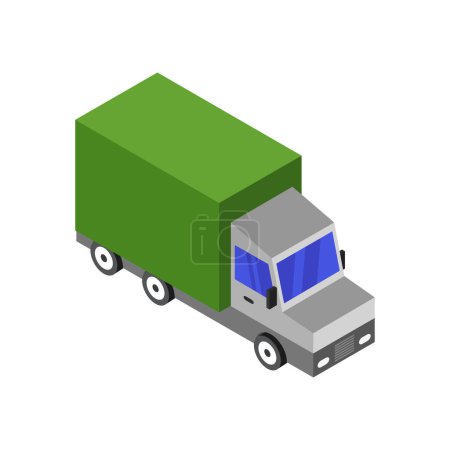 Ilustración de Icono del camión isométrico aislado sobre un fondo blanco. ilustración vectorial - Imagen libre de derechos