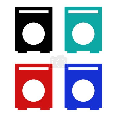 Illustration for Washing machine icons set, vector illustration - Royalty Free Image