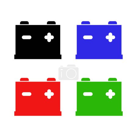 Autobatterie-Symbole auf weißem Hintergrund 