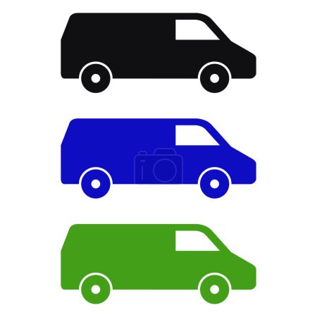 Illustration for Set of van car icons isolated on white background - Royalty Free Image
