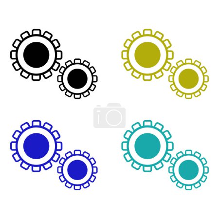Illustration for Gears icon set vector illustration - Royalty Free Image