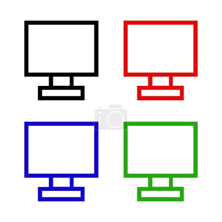 Ilustración de Conjunto de iconos del ordenador sobre fondo blanco - Imagen libre de derechos
