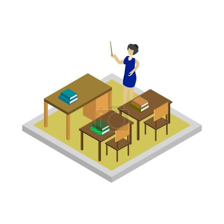 Illustration for Isometric 3d school icon - Royalty Free Image