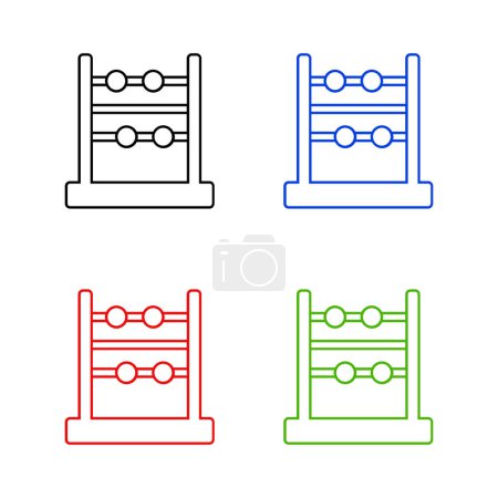 Ilustración de Set line abacus iconos aislados sobre fondo blanco. marcos de conteo tradicionales. señales de educación - Imagen libre de derechos