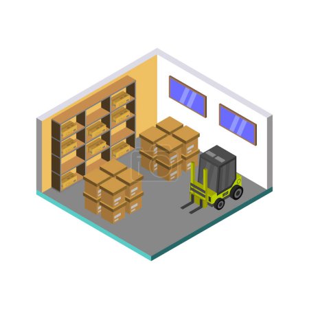 Illustration for Isometric vector icon of warehouse - Royalty Free Image