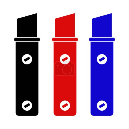 Ilustración de Icono de vector de lápiz. estilo es bicolor símbolo plano, intensos colores rojo y negro, ángulos redondeados, fondo blanco. - Imagen libre de derechos