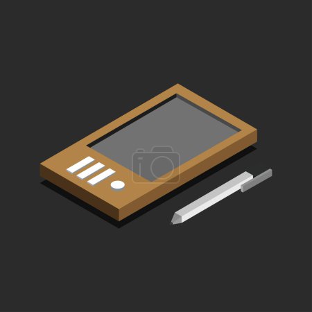 Illustration for Vector illustration of laptop with stylus icon - Royalty Free Image
