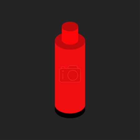 Illustration for Red plastic bottle on dark red background. vector illustration - Royalty Free Image