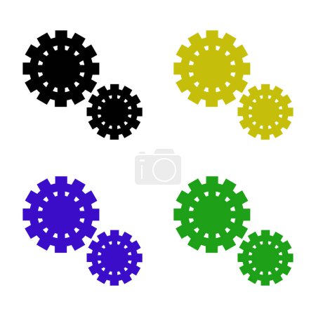 Illustration for Gears icon set vector illustration - Royalty Free Image