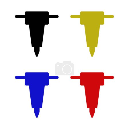 Ilustración de Jackhammer vector iconos aislados en la ilustración blanca - Imagen libre de derechos
