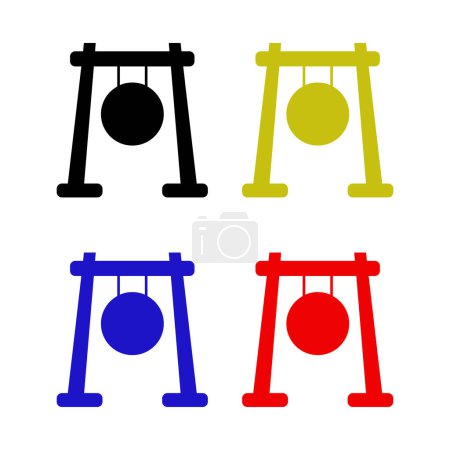 Illustration for Color wooden swing with ball for kids icon isolated on white background. swing with toy. amusement park. vector - Royalty Free Image