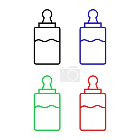 Illustration for Line cream or lotion tube cosmetic icon isolated on white background. body care products for men. colorful outline concept. vector - Royalty Free Image