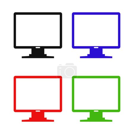 Illustration for Computer icon set on white background - Royalty Free Image