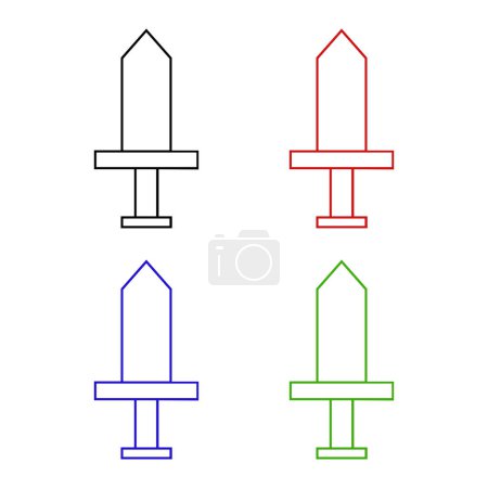 Illustration for Sword web icon vector illustration - Royalty Free Image