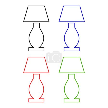 Téléchargez les photos : Lampes icônes ensemble. illustration vectorielle design plat. - en image libre de droit