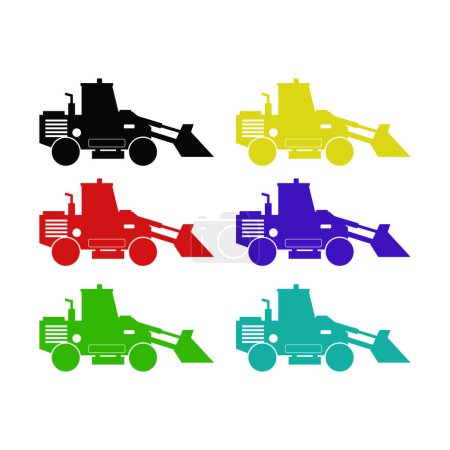 Illustration for Illustration of wheel loaders, heavy equipment and machinery on white background. - Royalty Free Image