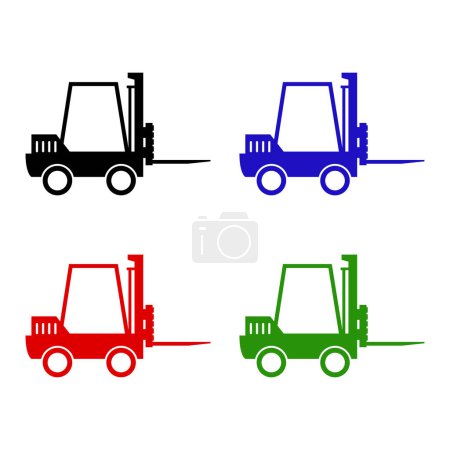 Téléchargez les illustrations : Ensemble d'icônes tracteur. illustration vectorielle - en licence libre de droit