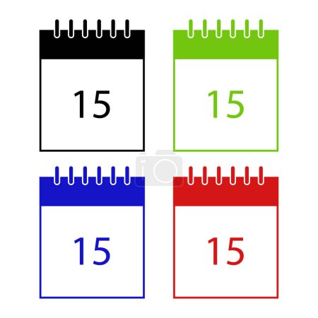 Ilustración de Establecer icono de calendario de línea aislado sobre fondo blanco. símbolo de recordatorio de evento. vector - Imagen libre de derechos
