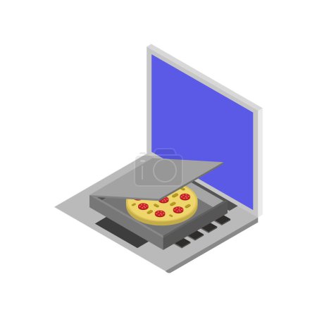 Ilustración de Pizza isométrica con queso - Imagen libre de derechos