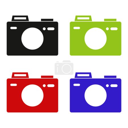 Illustration for Camera icon in multi color. Simple glyph vector for UI and UX, website or mobile application - Royalty Free Image