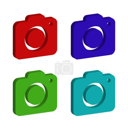 Ilustración de Icono de la cámara de fotos en color aislado sobre fondo blanco. foto símbolo. establecer icono en los iconos de color. ilustración vectorial - Imagen libre de derechos