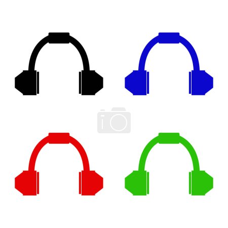 Téléchargez les illustrations : Headphones vector icon. illustration style is isolated and iconic colored headphones symbol. - en licence libre de droit