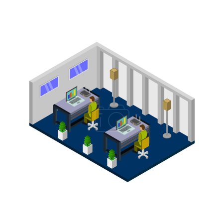Illustration for Office isometric 3 d vector design - Royalty Free Image