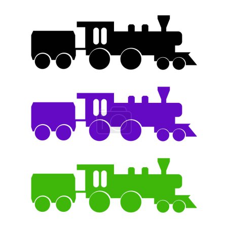 Illustration for Train icon, isolated on white background - Royalty Free Image
