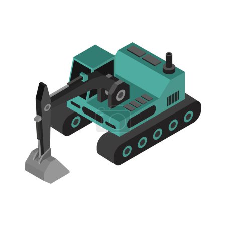 Illustration for Excavator icon. flat illustration. construction concept vector icons for web - Royalty Free Image