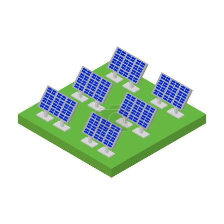 Ilustración de Icono de paneles solares sobre fondo blanco - Imagen libre de derechos