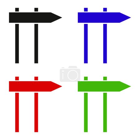 Ilustración de Ilustración de los postes de signos establecidos sobre fondo blanco - Imagen libre de derechos