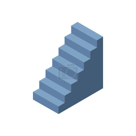 Illustration for 3d interior staircase. Vector steps collection. Staircase for interior illustration on background. - Royalty Free Image