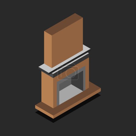 Illustration for Fireplace line icon vector - Royalty Free Image