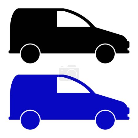 Ilustración de Conjunto de iconos van coche aislado sobre fondo blanco - Imagen libre de derechos