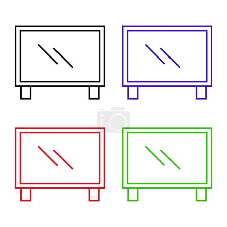 Téléchargez les illustrations : Icônes de télévision ensemble. icône vectorielle de télévision - en licence libre de droit
