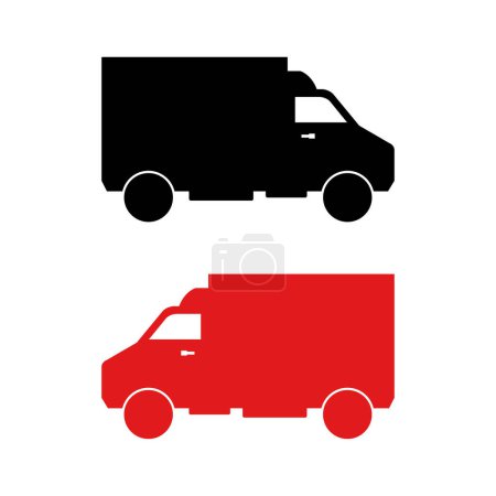 Illustration for Set of van car icons isolated on white background - Royalty Free Image