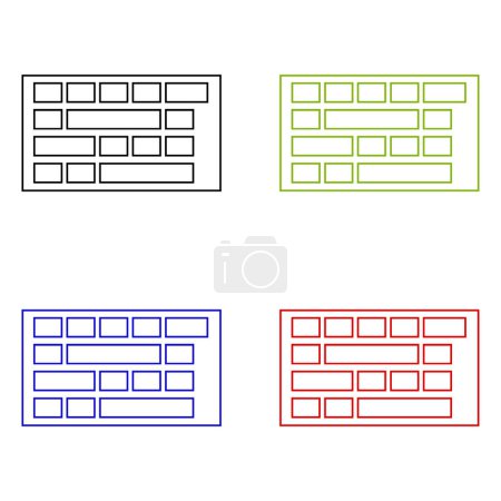 Téléchargez les illustrations : Icône du clavier de l'ordinateur sur fond blanc - en licence libre de droit